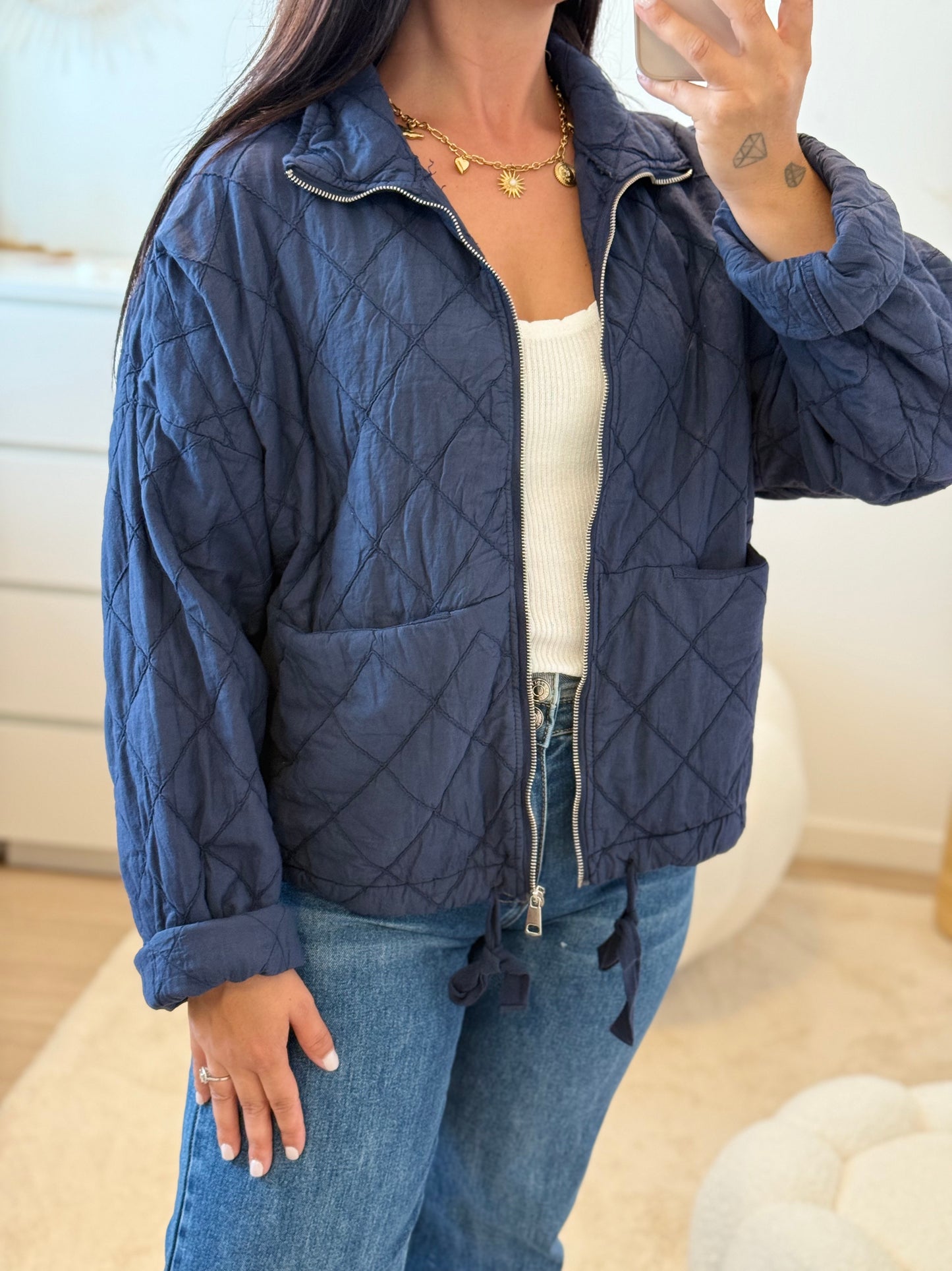 Veste matelassée bleu marine