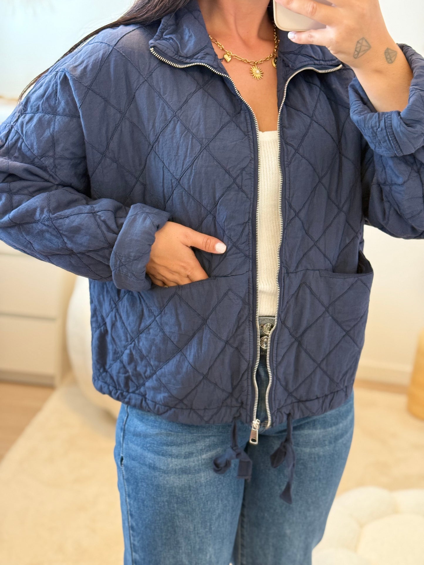 Veste matelassée bleu marine
