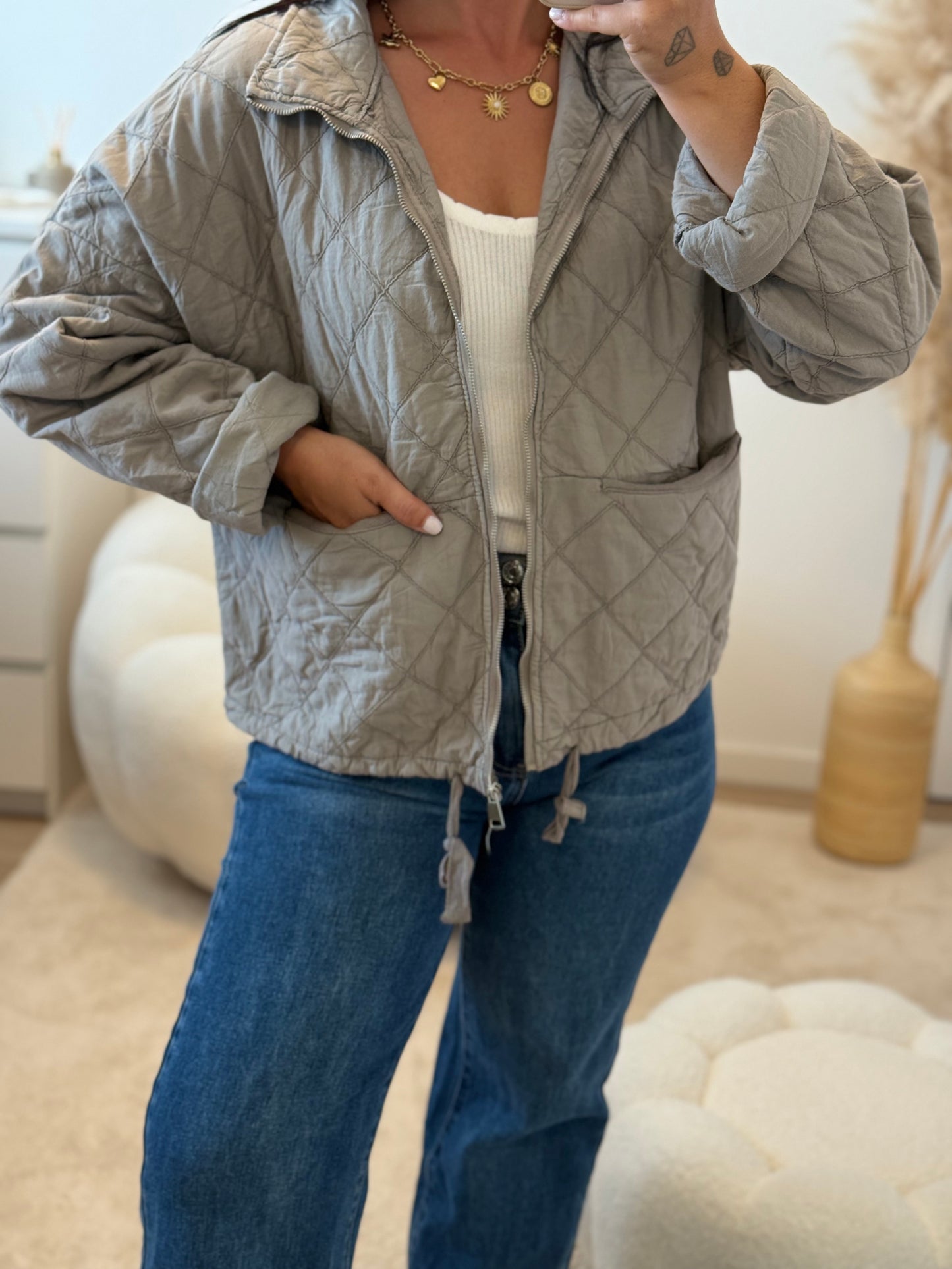 Veste matelassée taupe