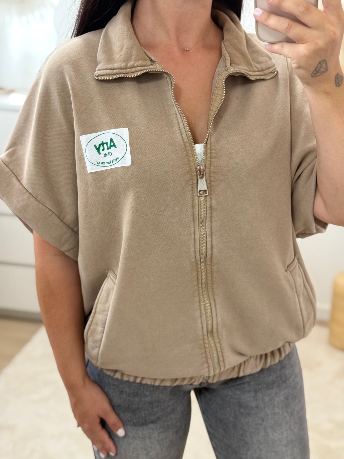 Veste manche courte beige