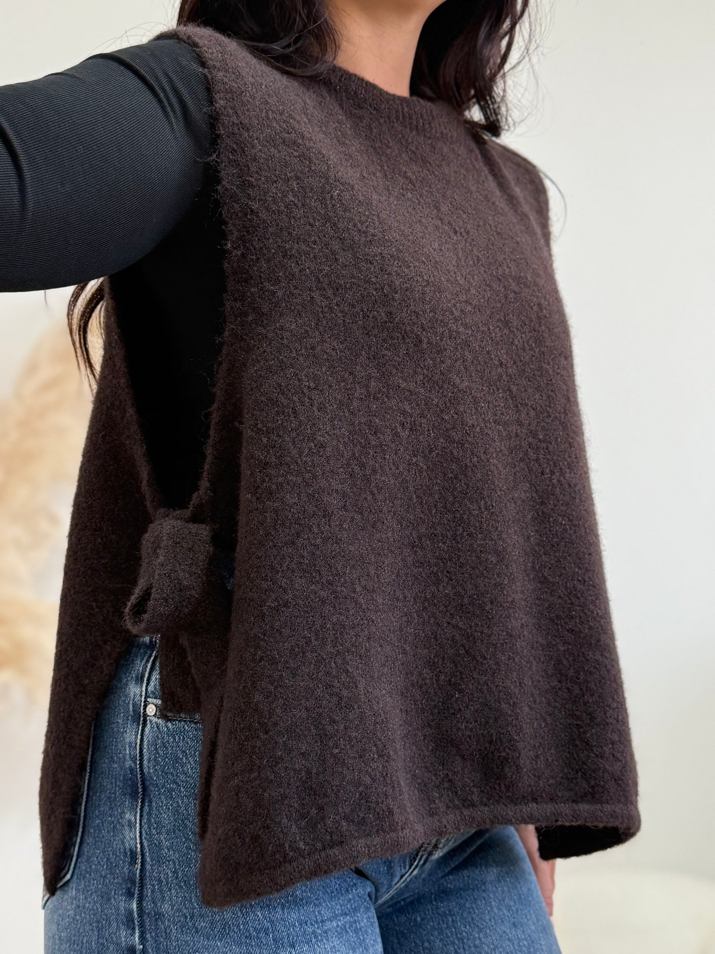 Pull sans manche choco