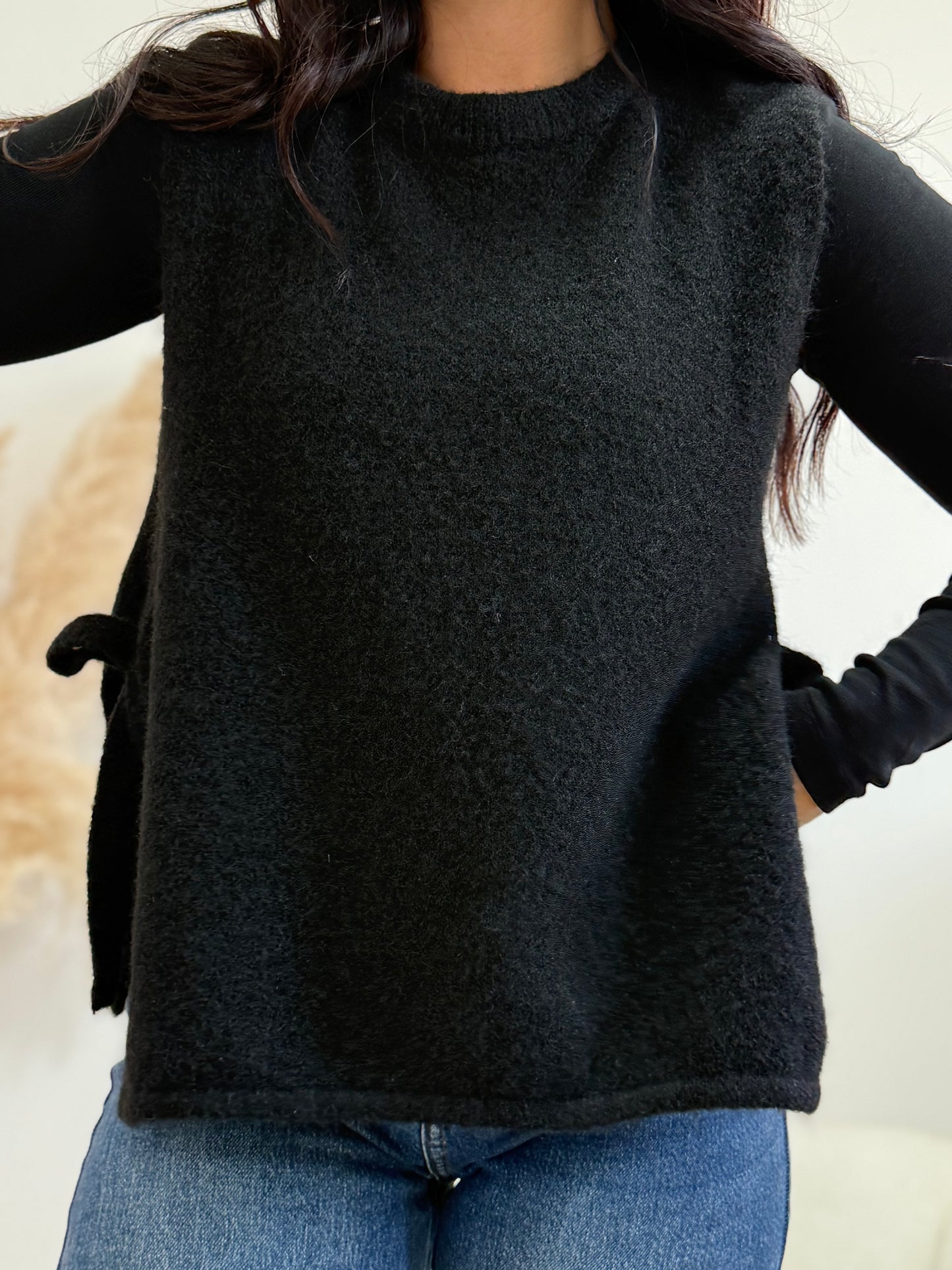 Pull sans manche noir