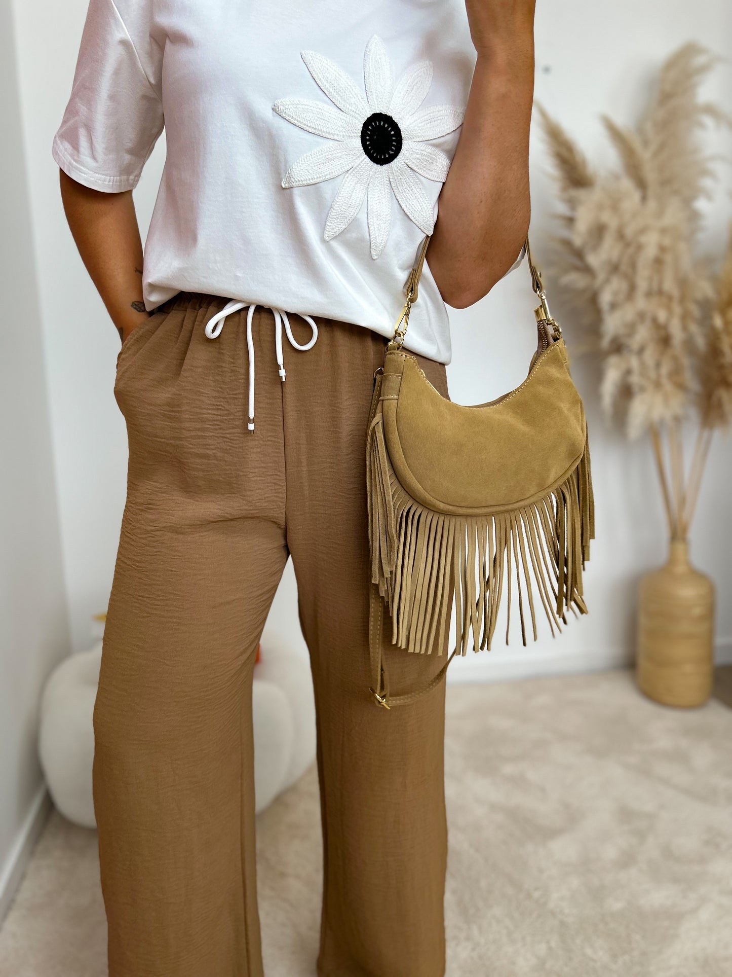 Pantalon fluide camel