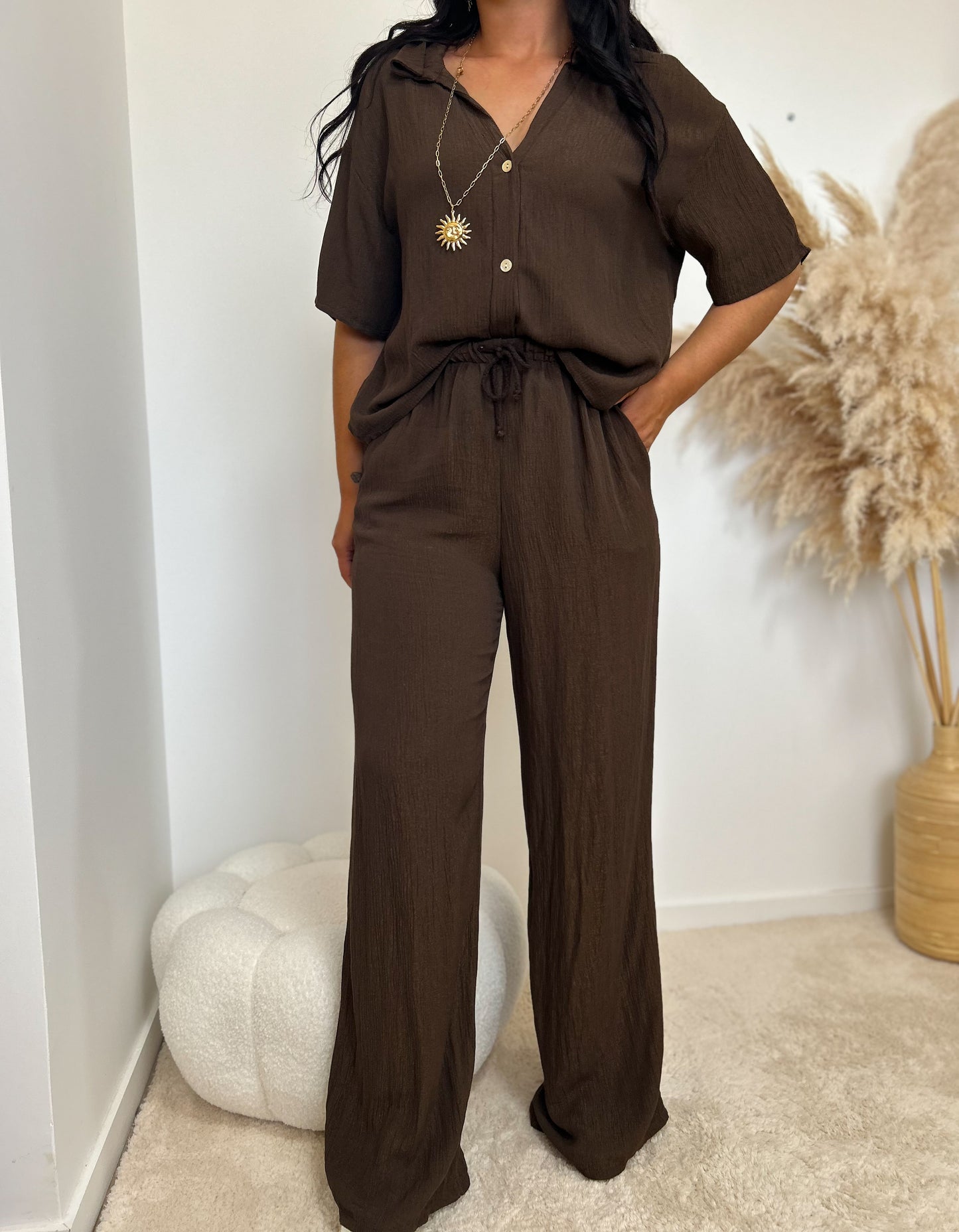 Ensemble fluide marron