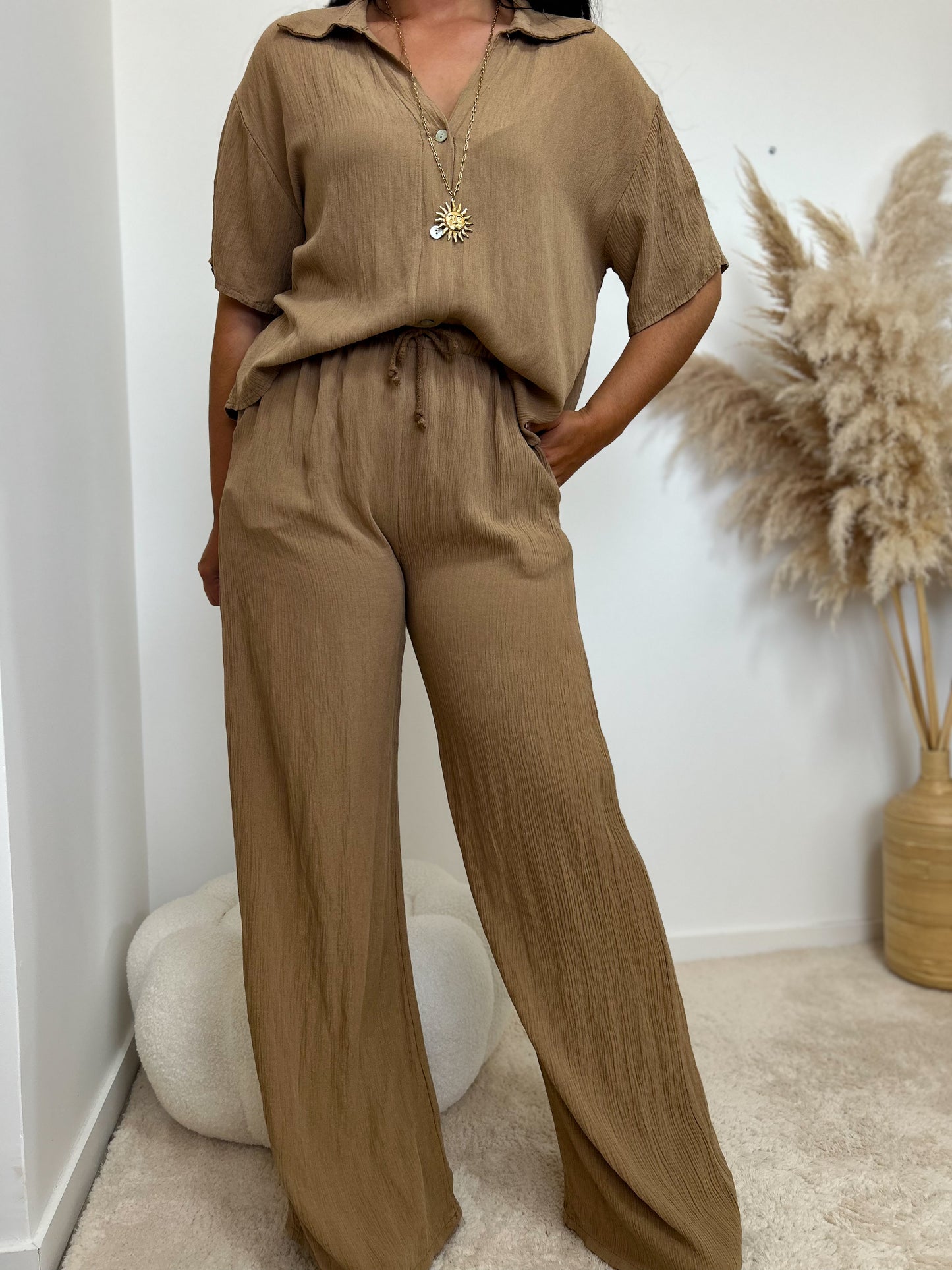 Ensemble fluide beige