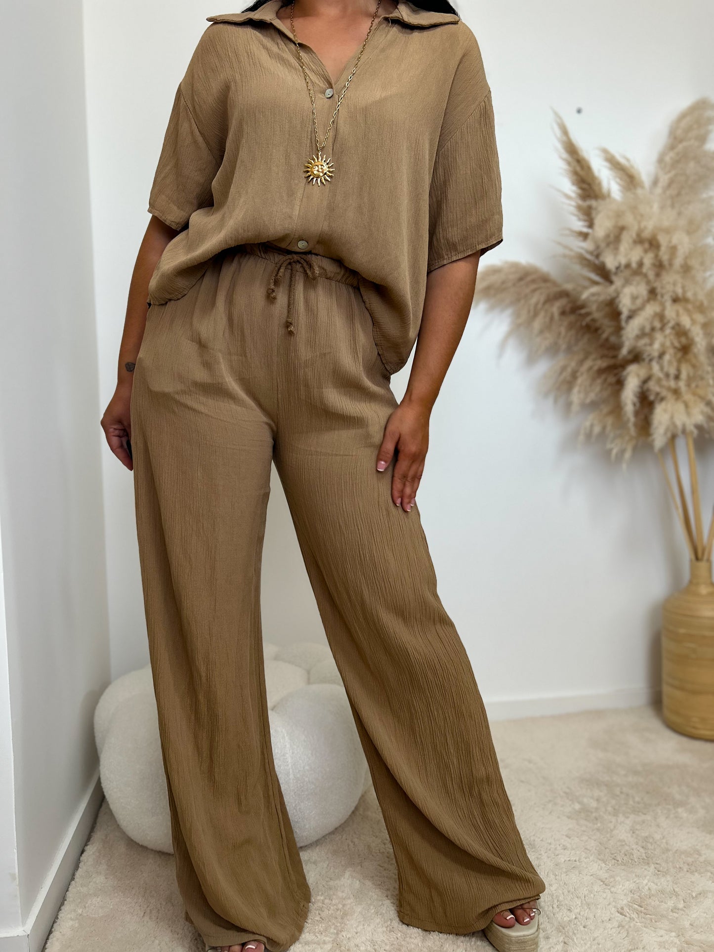 Ensemble fluide beige