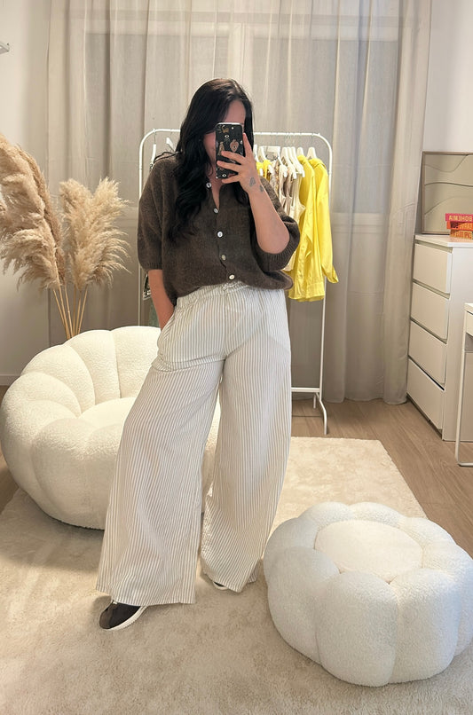 Pantalon fluide rayé