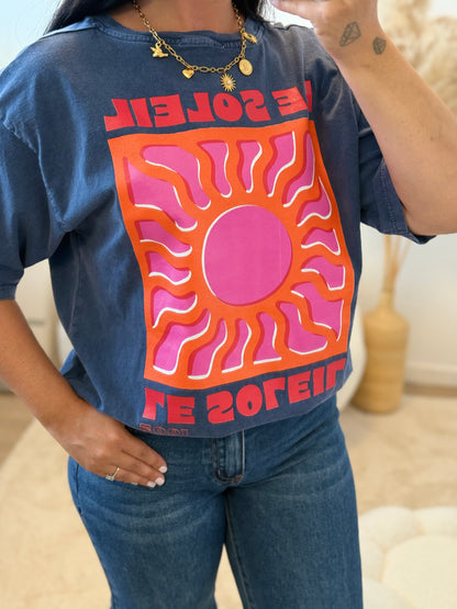 T-shirt soleil bleu
