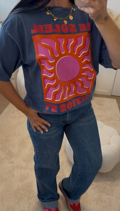 T-shirt soleil bleu