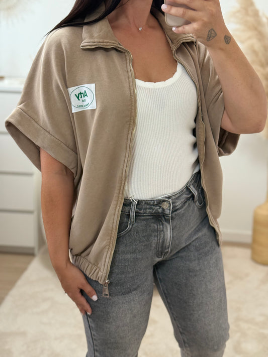 Veste manche courte beige