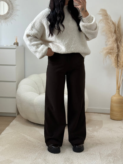 Pantalon confort marron