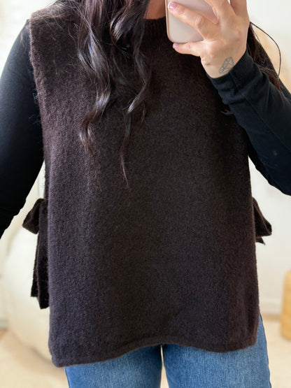 Pull sans manche choco