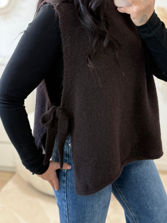 Pull sans manche choco