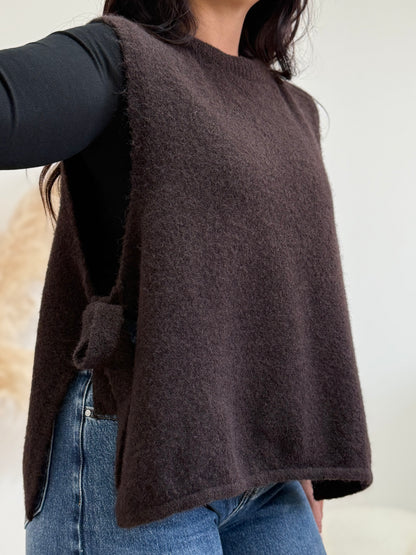 Pull sans manche choco