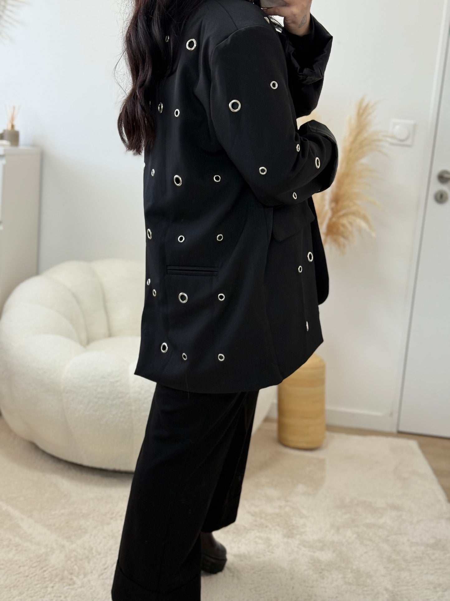 Veste blazer oversize rivets