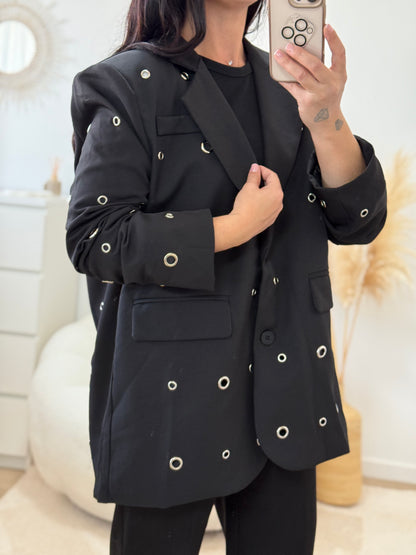 Veste blazer oversize rivets