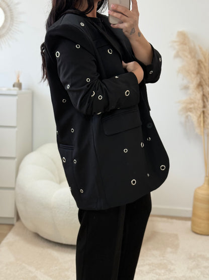 Veste blazer oversize rivets