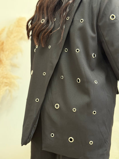 Veste blazer oversize rivets