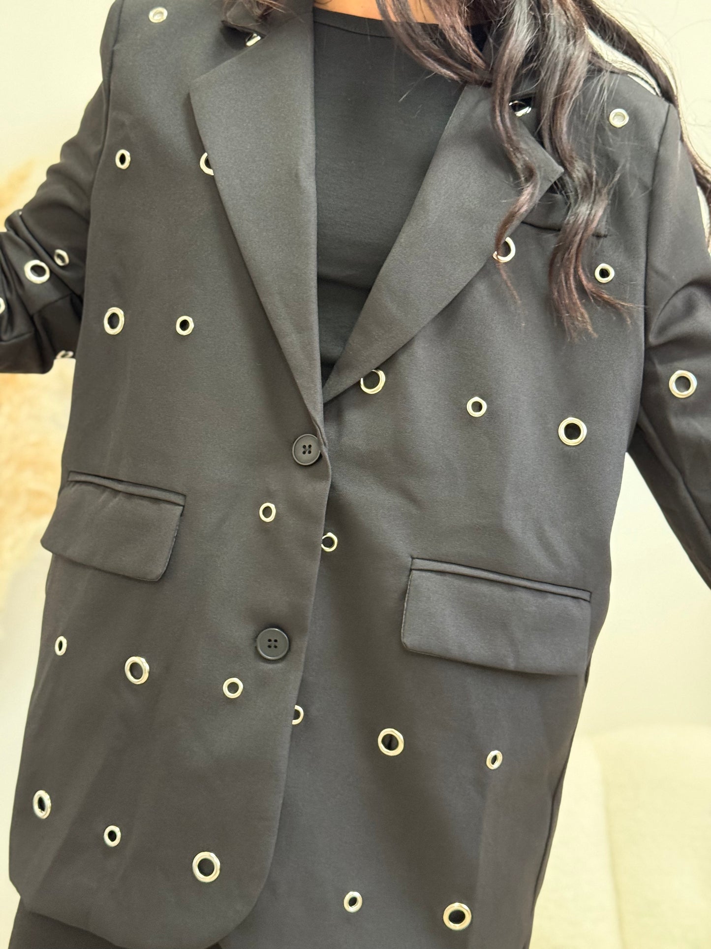 Veste blazer oversize rivets