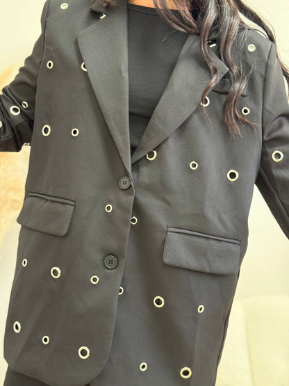 Veste blazer oversize rivets