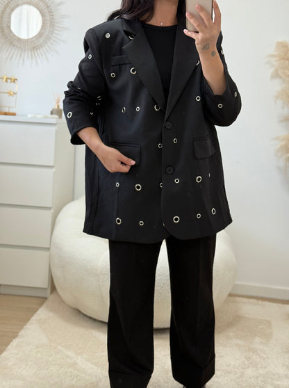Veste blazer oversize rivets