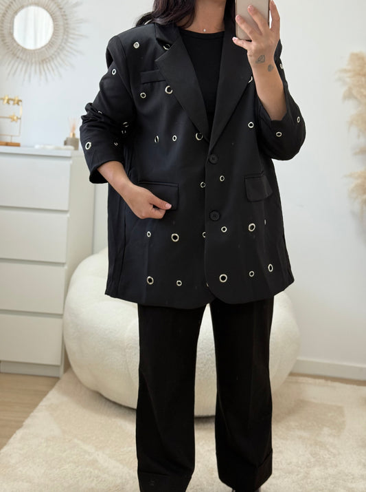 Veste blazer oversize rivets