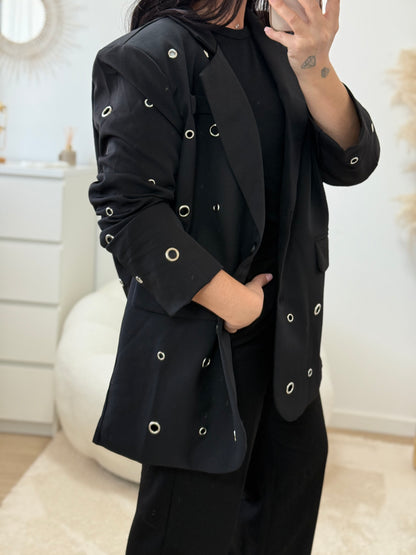 Veste blazer oversize rivets