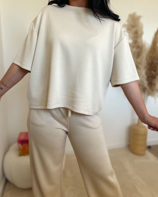 T-shirt manche courte beige