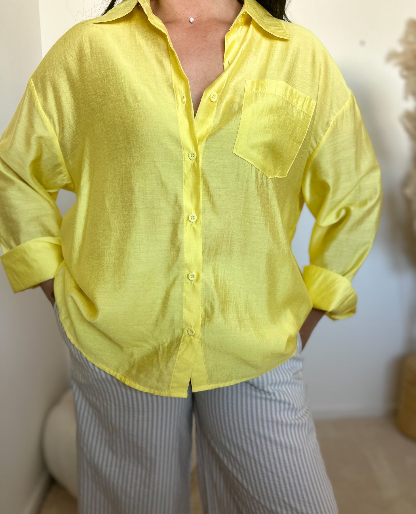 Chemise fluide jaune