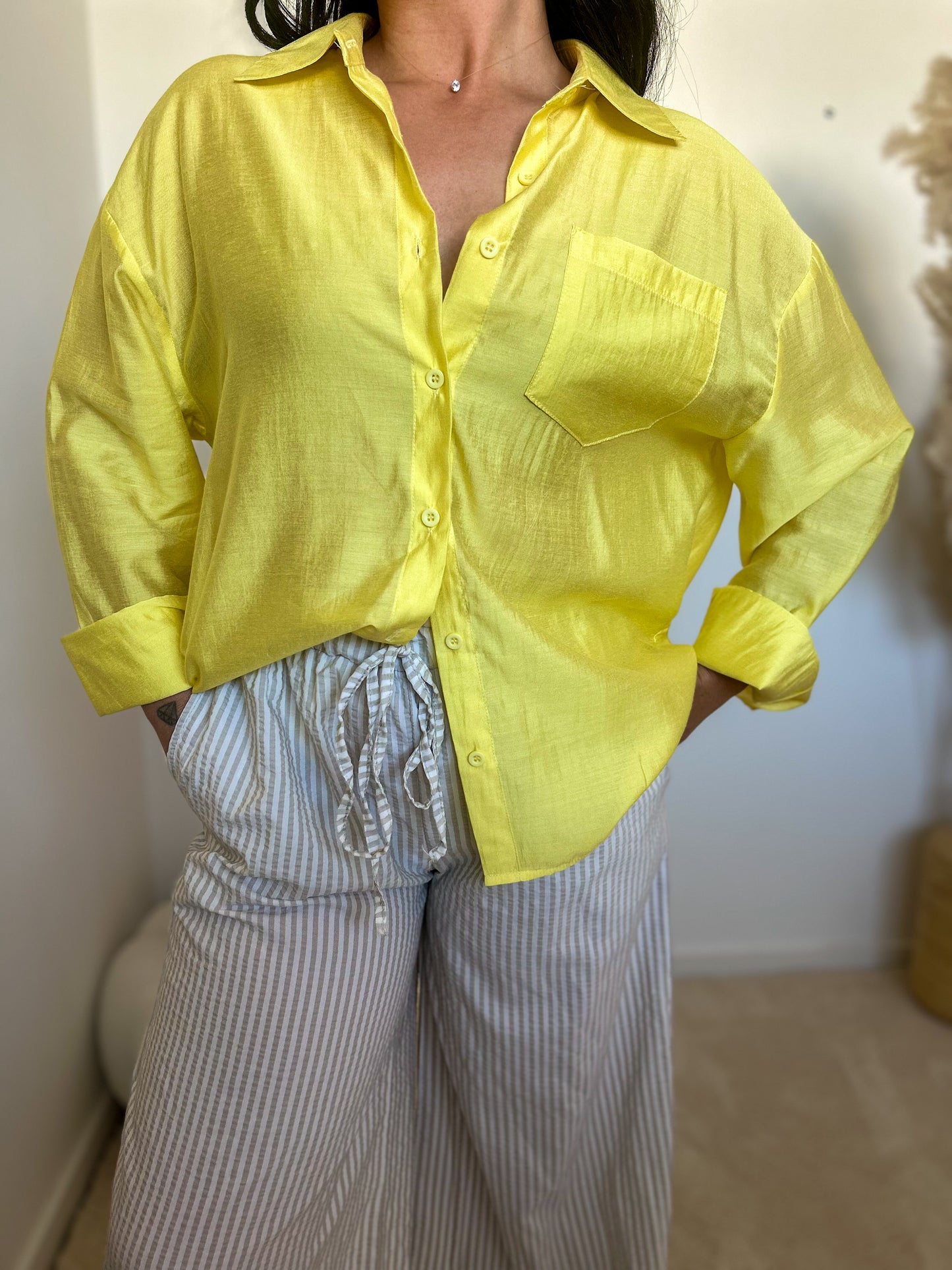 Chemise fluide jaune