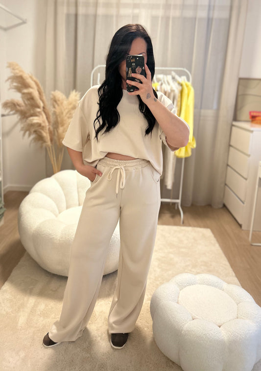 Pantalon jogging beige
