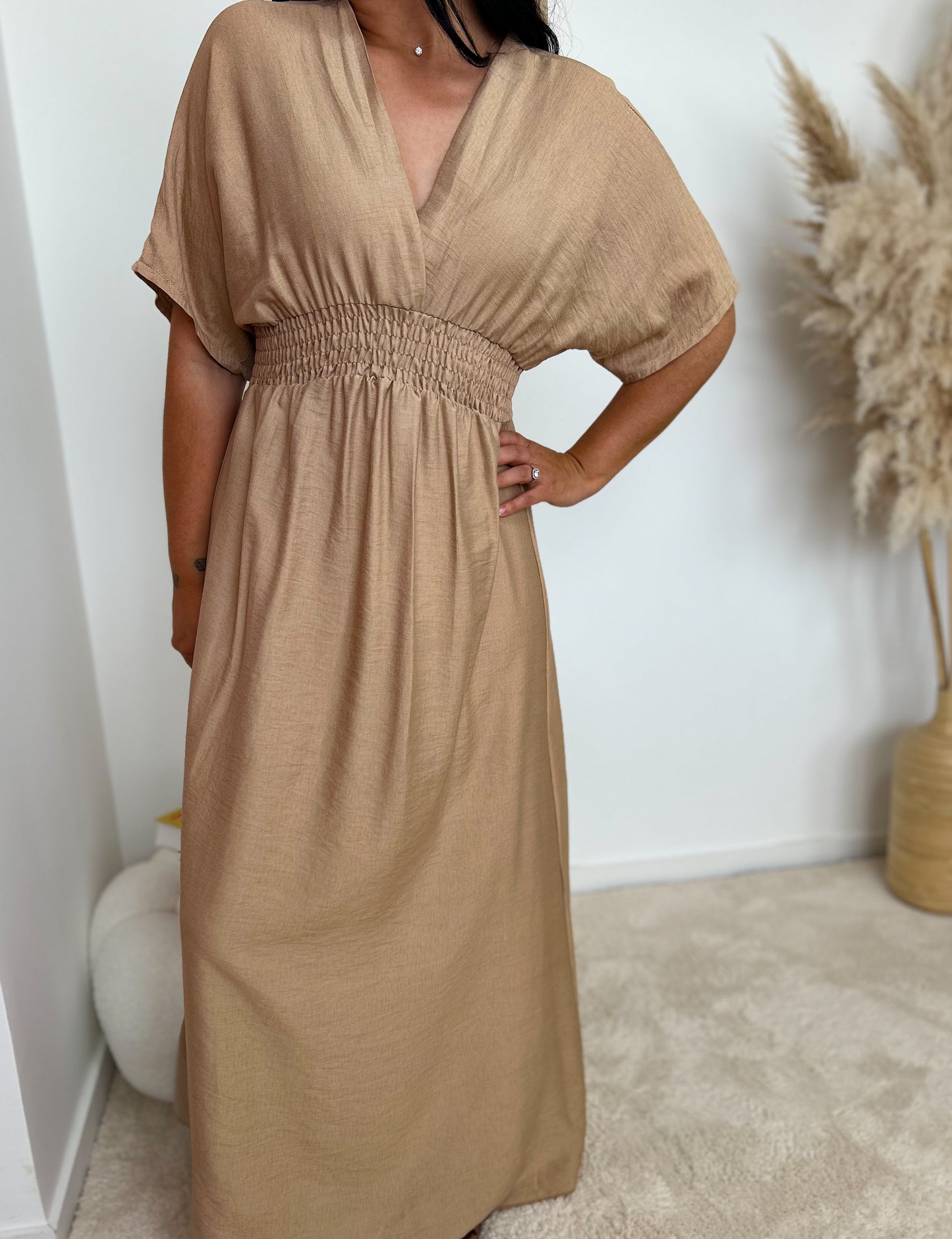 Robe longue beige