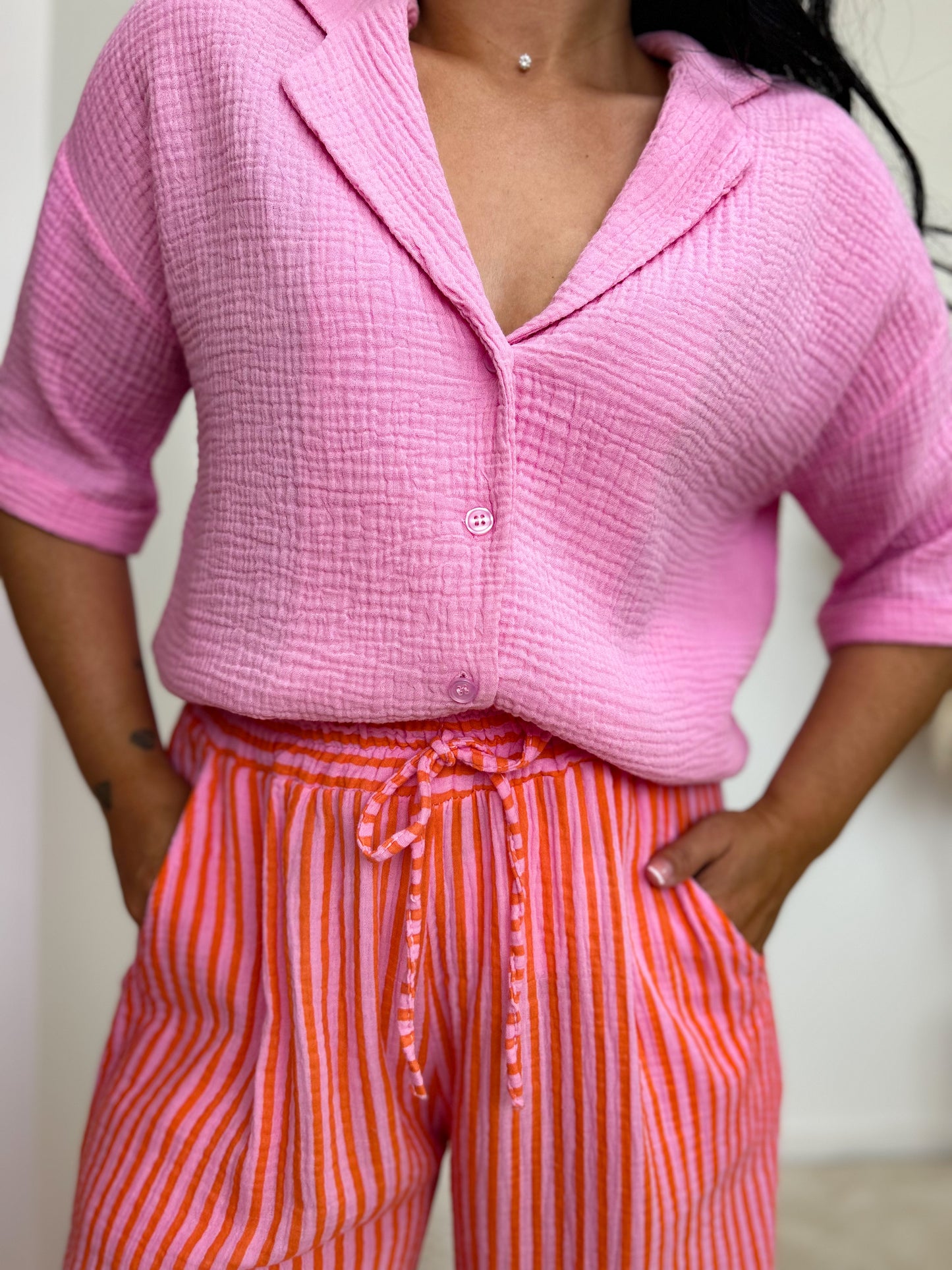 Chemise manche courte gaze de coton