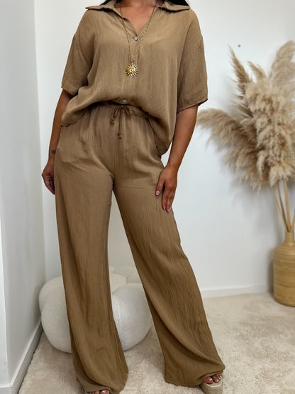 Ensemble fluide beige